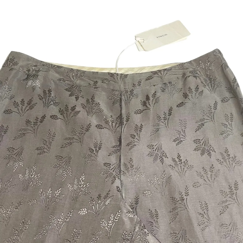 new  ⚘ Floral Embroidered Shimmery Silk Duponi Pant Pants ⚘ Gunmetal ⚘ Sml - Image 6