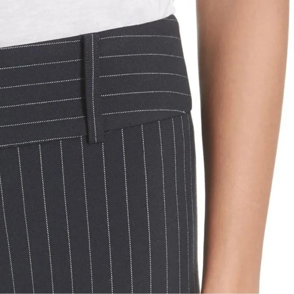 Alice L+Olivia Stacey Slim Pinstripe Ankle Pants in Navy/White Size 12 NWT $295 - Image 5