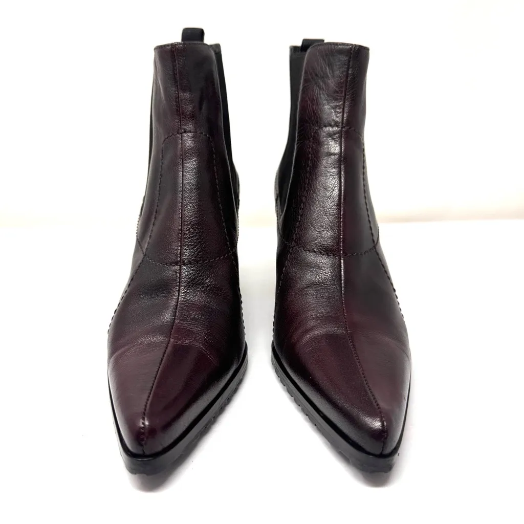 MIU MIU brown leather western style booties, made in Italy, size 39.5, NWOT - Image 5