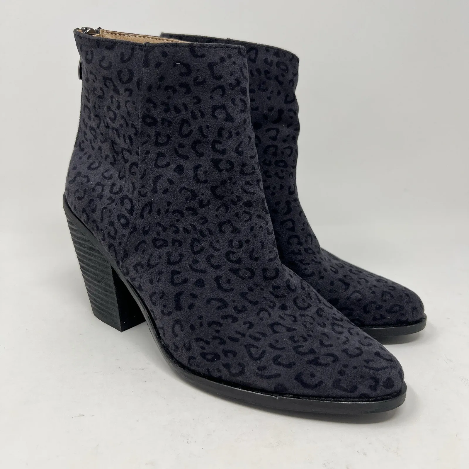 Vintage Havana Rook Black Cheetah Zip Up Ankle Booties Boots Women's Size 7.5 - Image 2