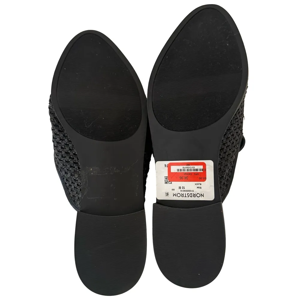 Nordstrom Rack  black woven mule flats SZ 10 - Image 4