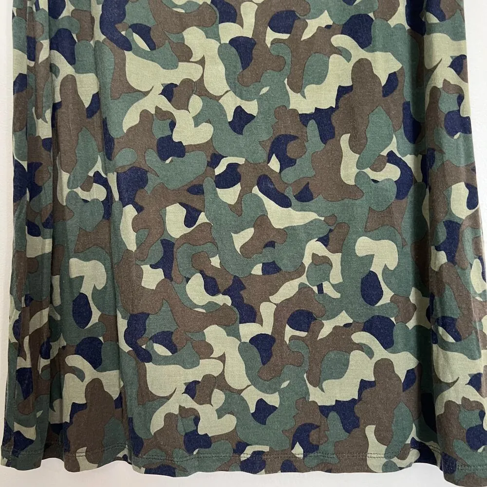 LOGO Lounge by Lori Goldstein Camo Army Printed Jersey Knit Tank Size Large - Image 2