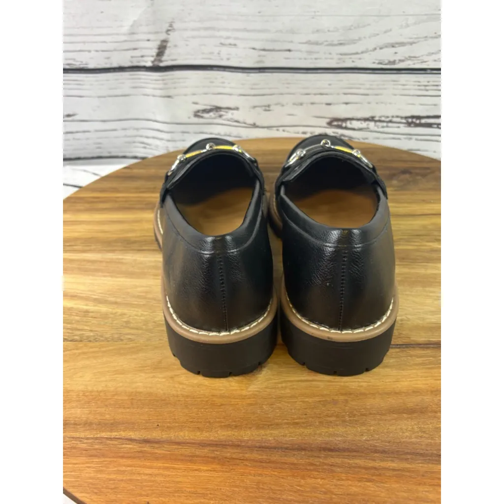 Women's Dolce Vita Black Loafers with Silver Hardware Size 7 - Image 3