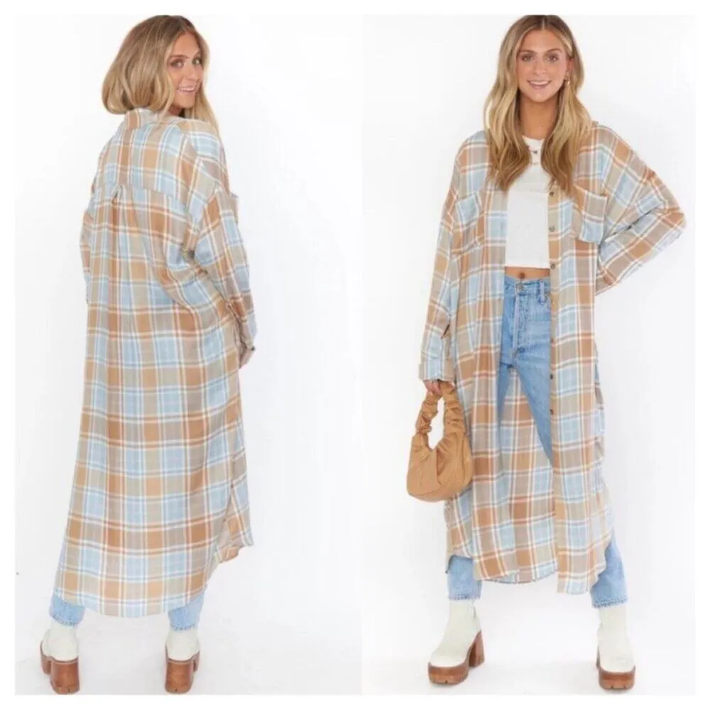Show Me Your Mumu  Leo Plaid Button Down Duster Top S - Image 8