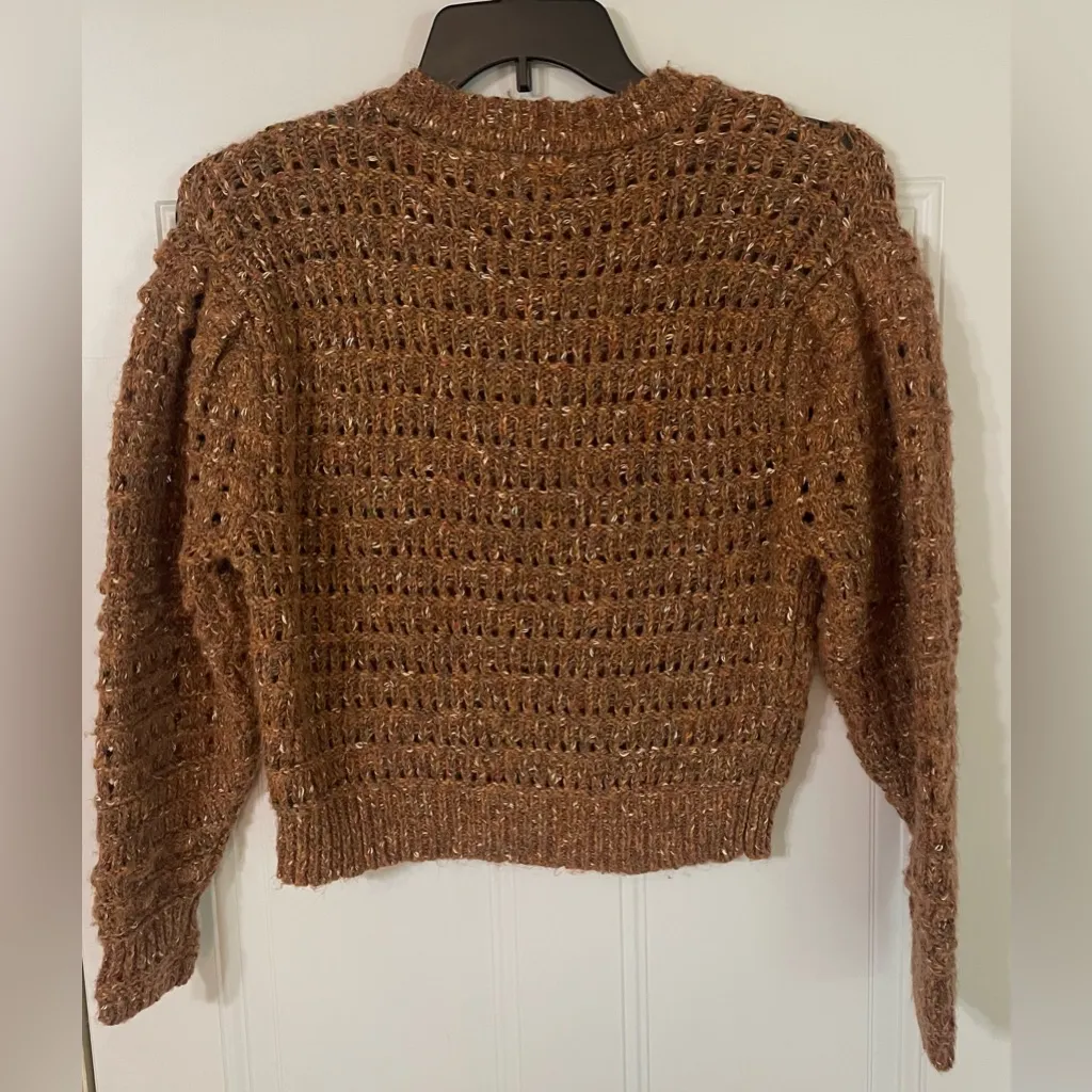 Women's Universal Threads. Chunky Loose Knit Brown Crop Sweater Small Oversized - Image 4