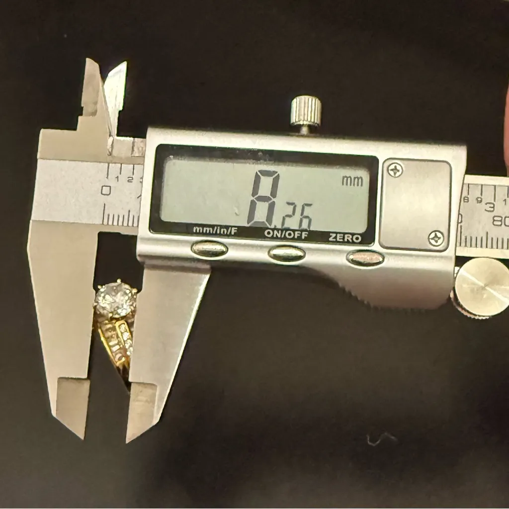 925 Vermeil Gold Over Sterling Silver 8mm CZ Solitaire Women’s Ring Size 8 6g. - Image 12