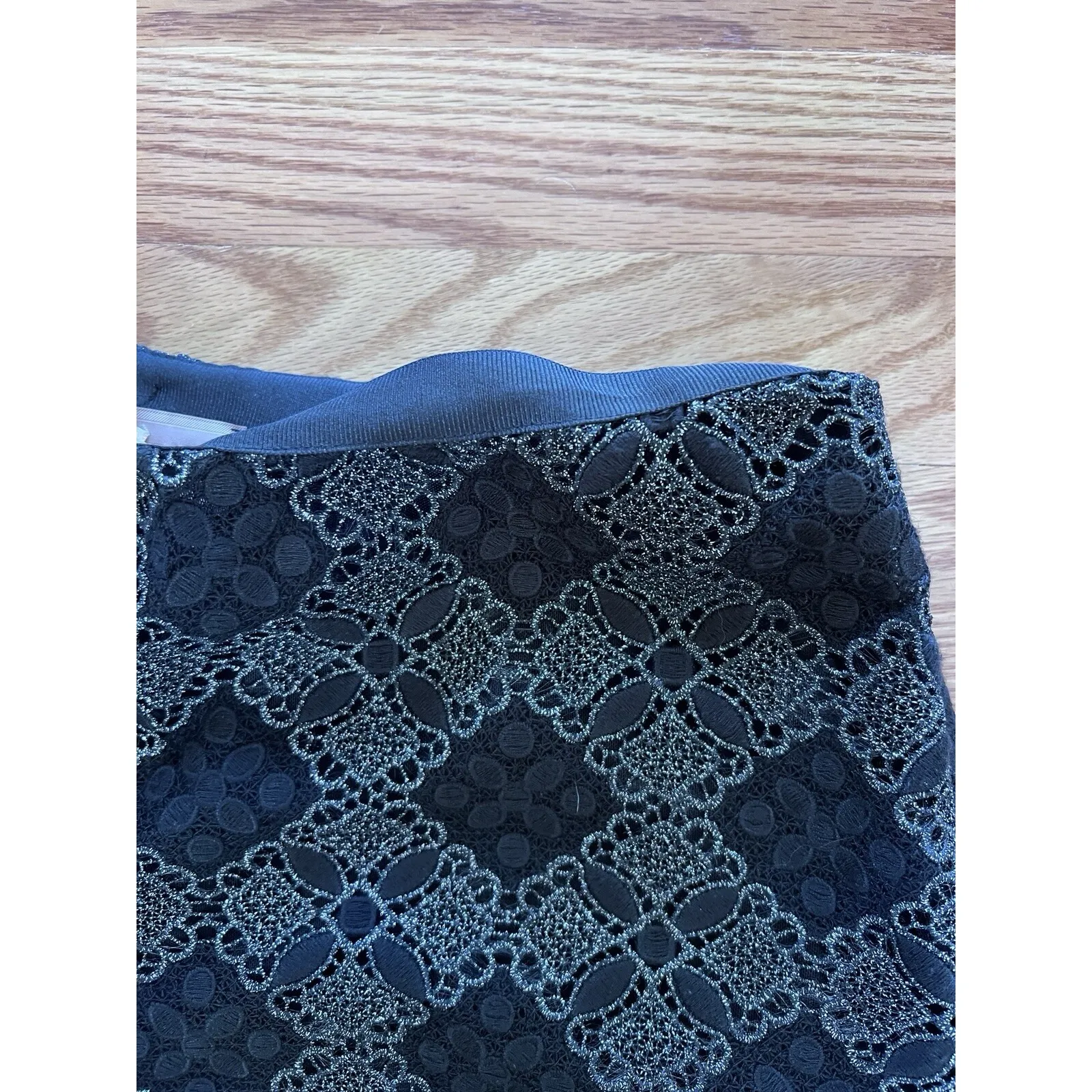 Cureté Black Lace Overlay Pants Womens Size 10 Sheer Straight Evening Gothic USA - Image 11