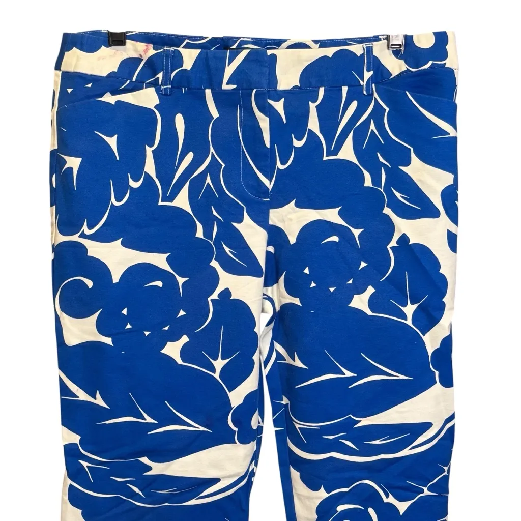 Liz Claiborne Emma Classic career Blue Patterned Capri Dress Pants Size 10 - Image 10