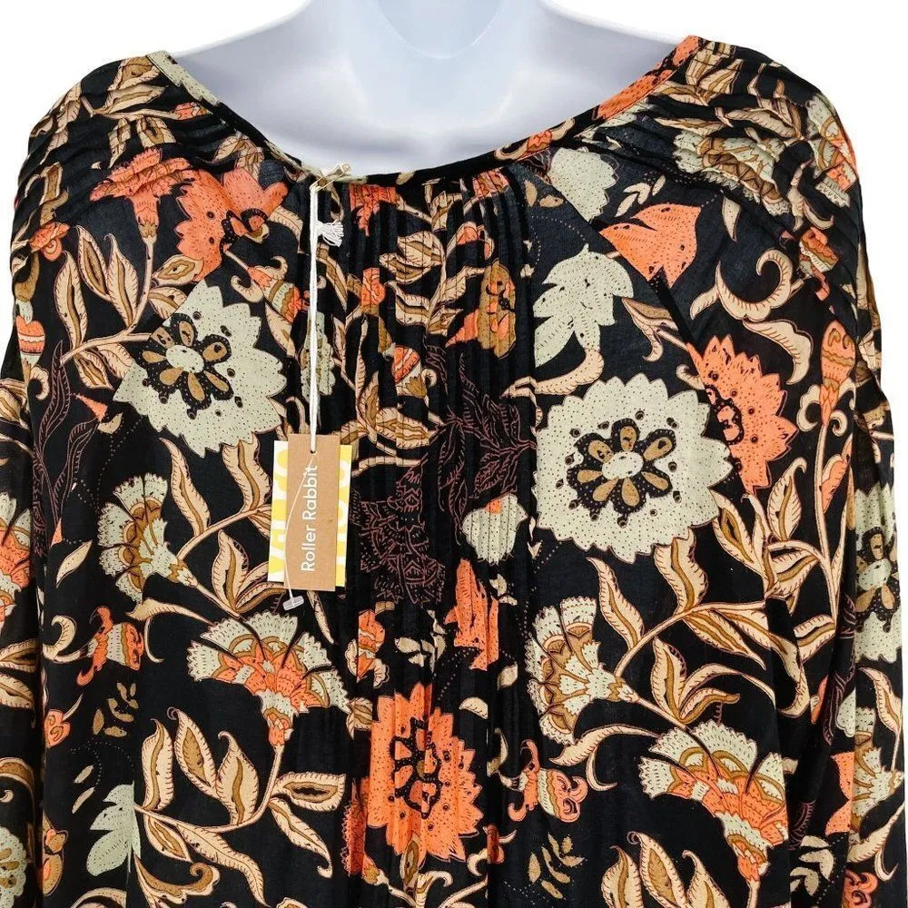 Roller Rabbit Rowen Maxi Dress Taos Floral Printed Oversized Dress Cover Up - Image 7