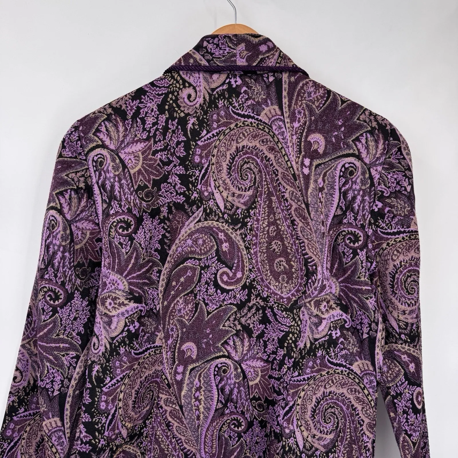 Vintage Y2K Coldwater Creek Jacket Womens 8P Purple Paisley Forest Fairy Lined - Image 9