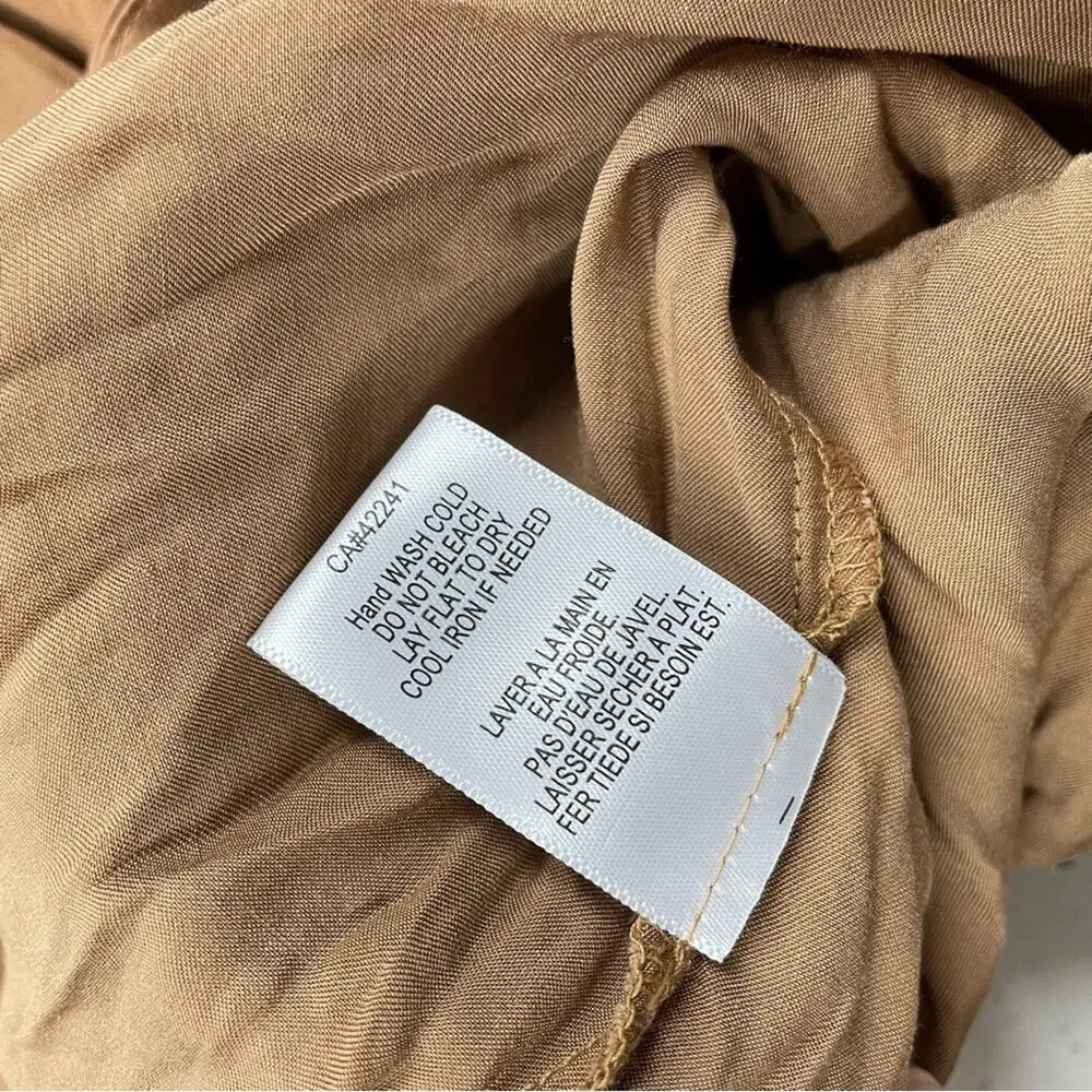 Young Fabulous & Broke Tan Satin Wide Leg Pants Womens S Pull On Casual Fairy - Image 9