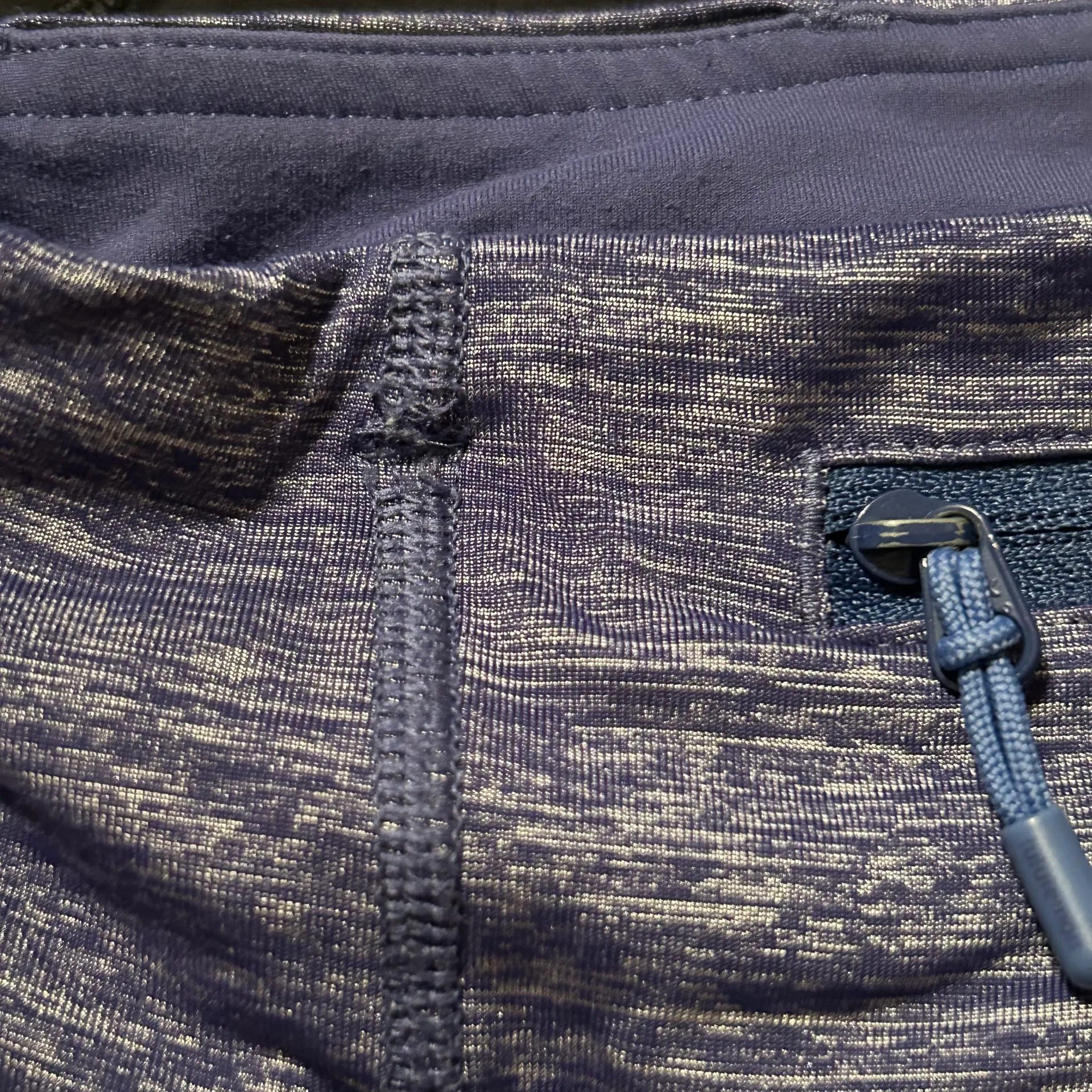 Run For Your Life Crop 17” Low Rise Size 4 Black Heathered Blue - Image 4