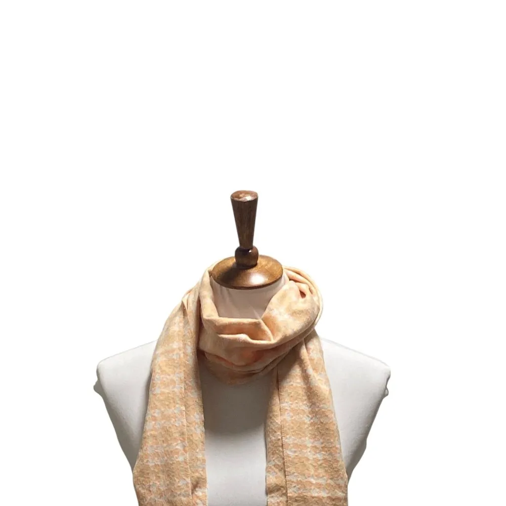 Houndstooth Print Scarf Peach One Size - Image 3