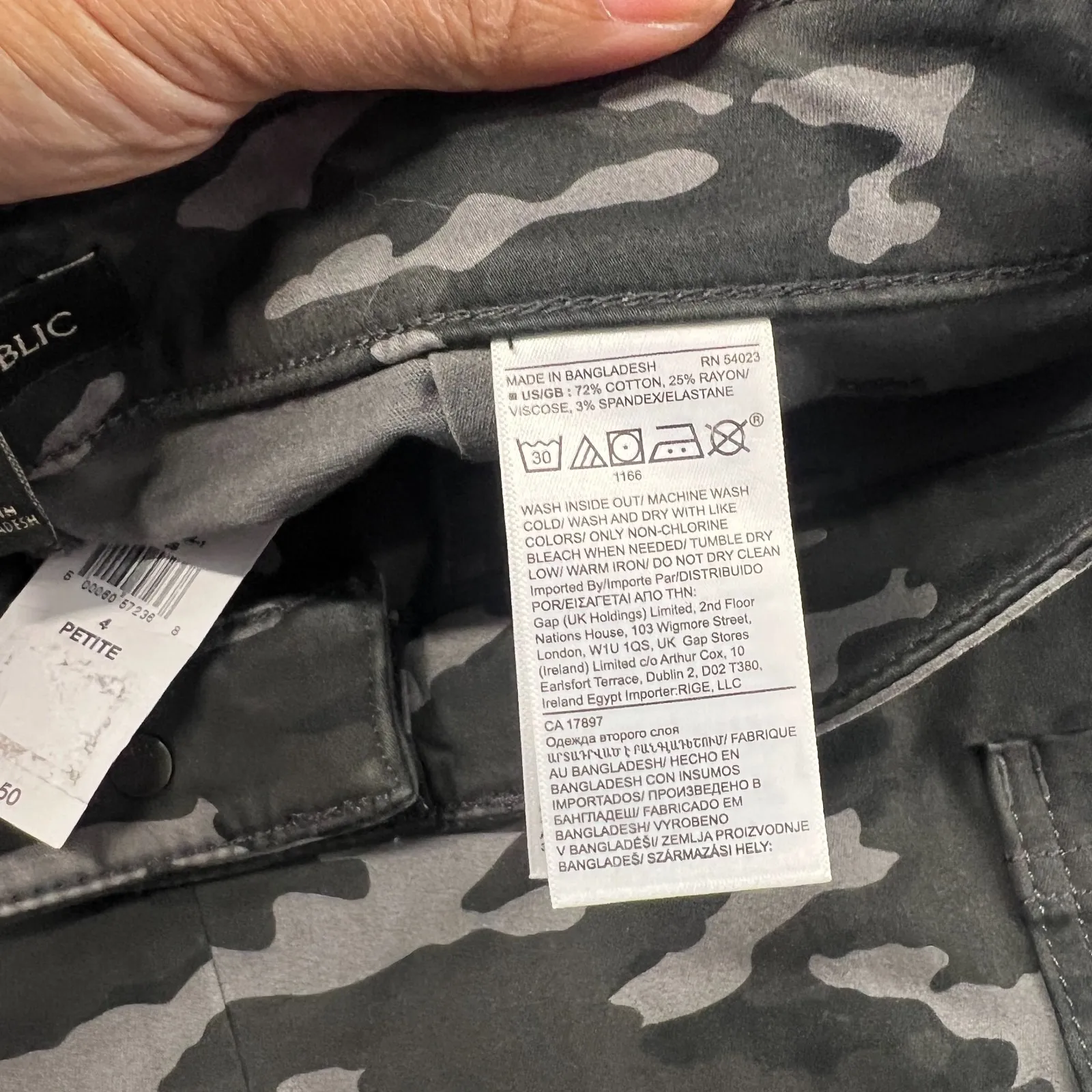 Banana Republic Sloan Pants Womens 4 Gray Olive Stretch Camo Utility Crop - Image 10