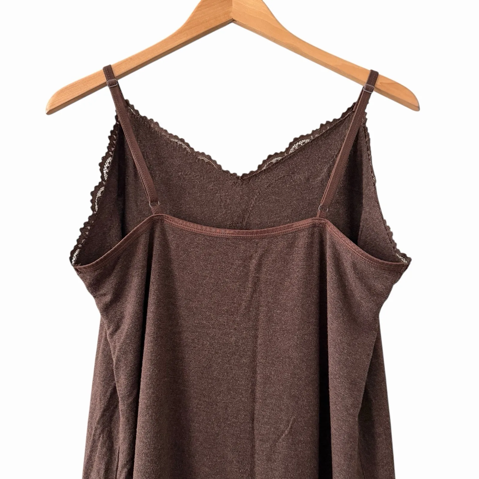 Lane Bryant Chocolate Brown Lace Cami Size 18/20 Quiet Luxury Layering Top - Image 5