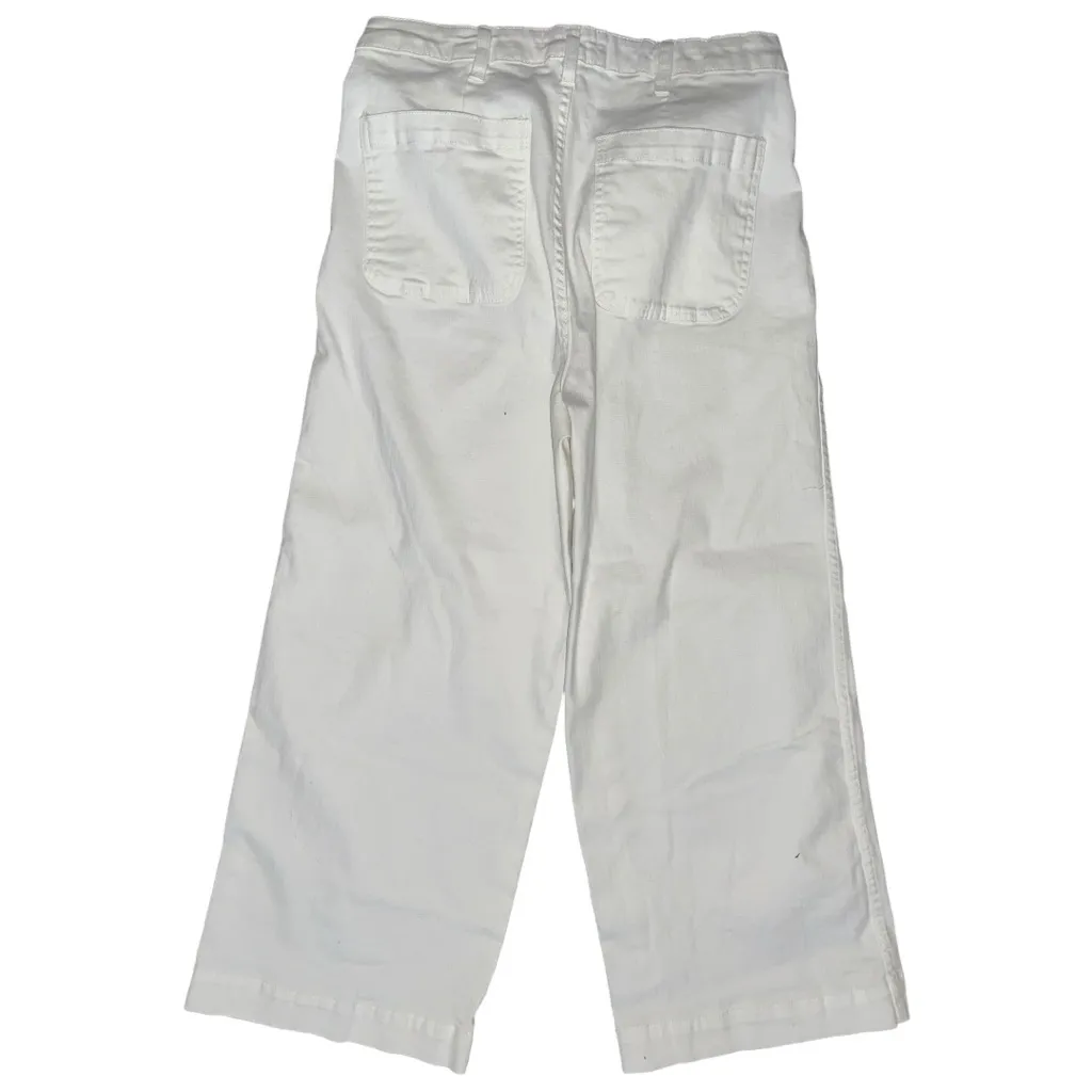 Oat New York Women’s Size 6 28 White Wide Leg High Rise Cropped Denim Jeans - Image 3