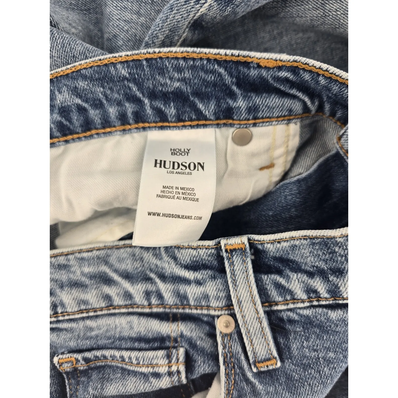 Hudson Jeans Holly Cropped Boot 32 Light Wash Distressed High Rise Festival Boho Blue Size undefined - Image 5