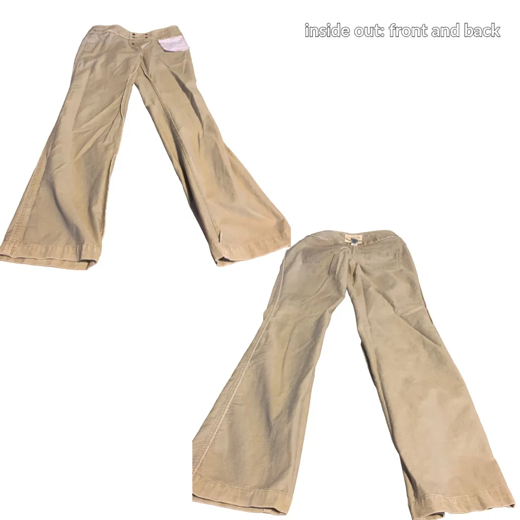 Y2K LONDON JEAN BEIGE "CHINO STRETCH THE KATE FIT" CORDUROY BOOT CUT PANTS (4) - Image 9