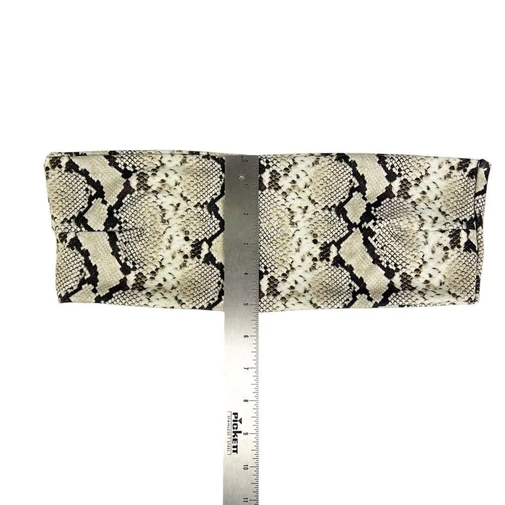Nastygal Tan Snakeskin Strapless Bandeau Bikini Tube‎ Top Size 10 - Image 4