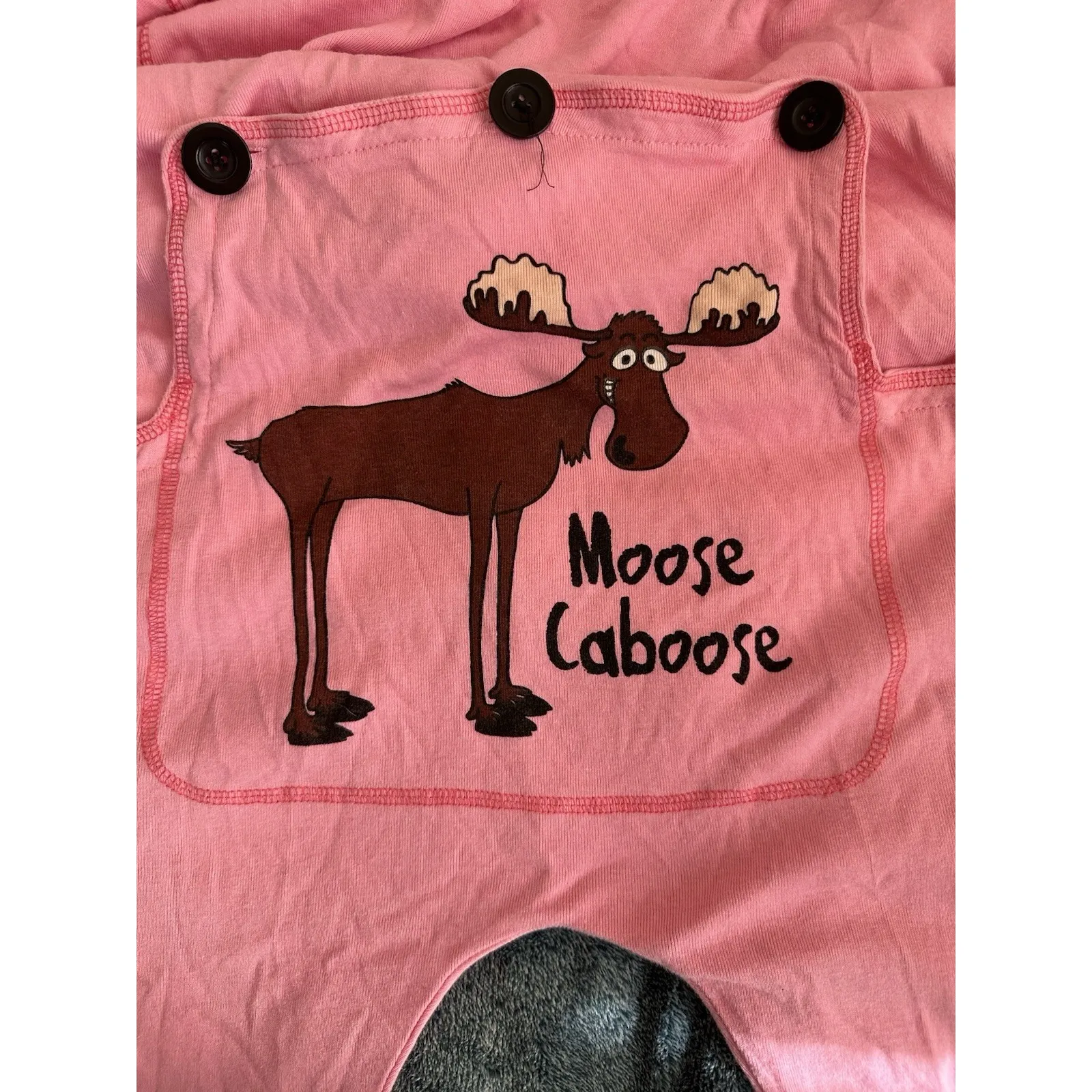 Lazy One Pajama Moose Adult Pink Flapjack PJ's Pajamas Moose Caboose Medium Rare - Image 7