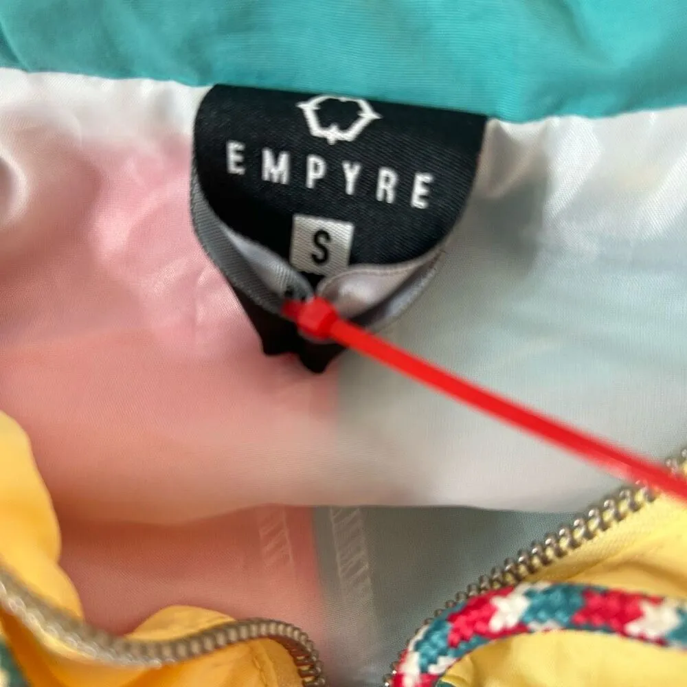 Empyre Neon Retro vibe Windbreaker Rain Coat Jacket Size Small Pink - Image 7