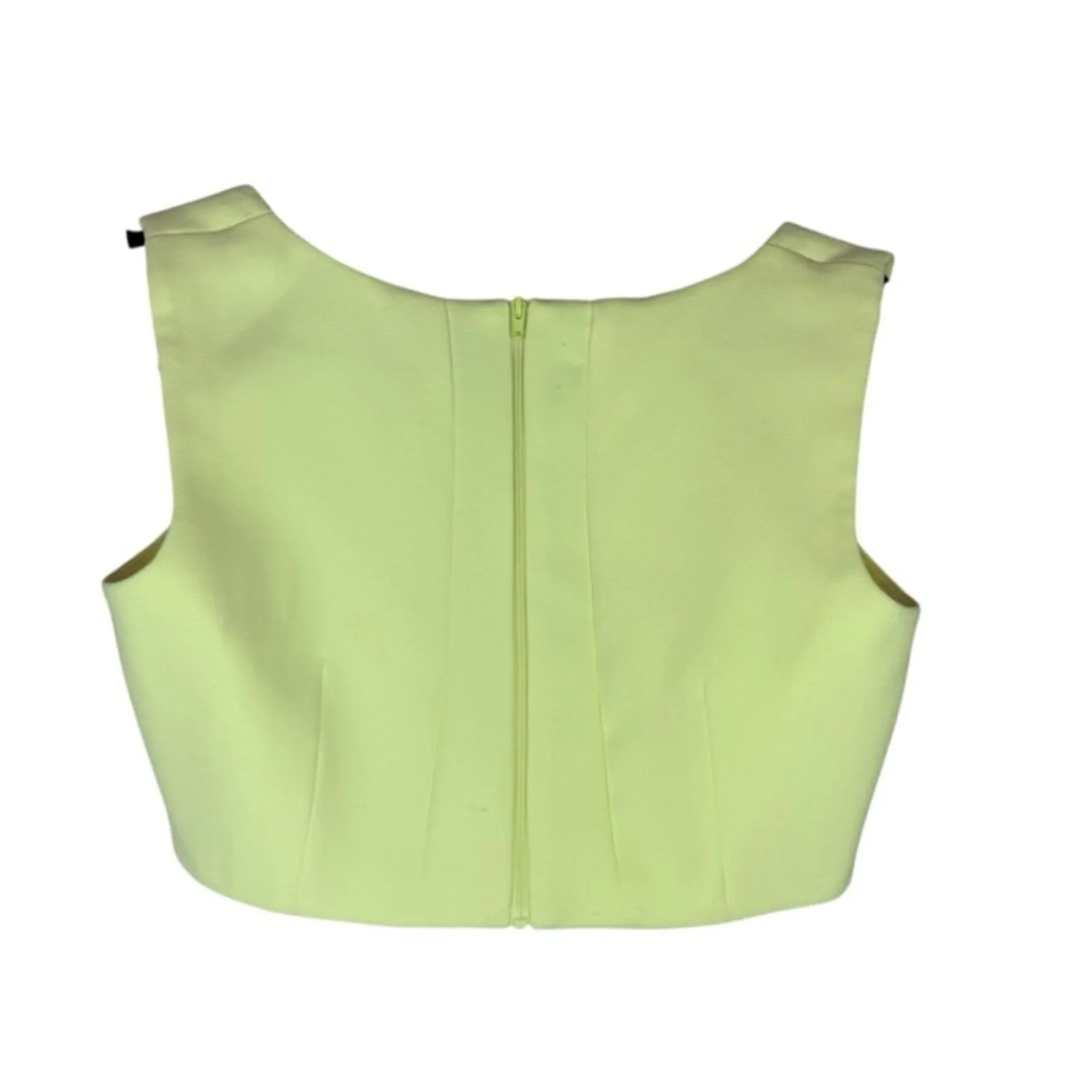 Alex Perry Rae Neon Yellow Bustier Crop Top Size 12 | Crepe Festival Party - Image 3
