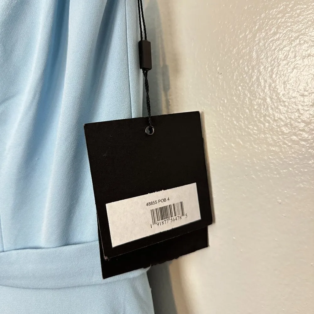 MAC DUGGAL V-Neck Crepe Ballgown in Powder Blue Size US 4 NWT - Image 5