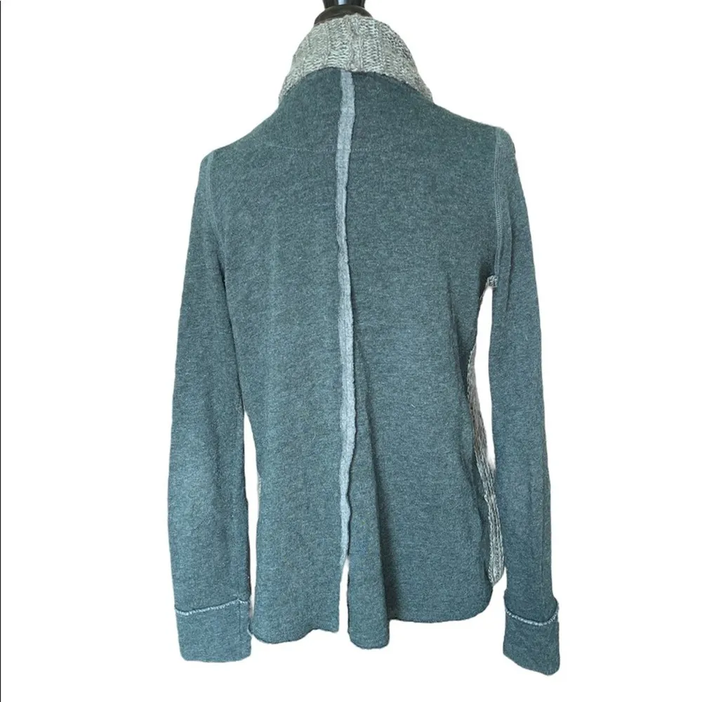 Anthropologie Mon.Tues.Wed.Thurs.Fri.Sat.Sun Grey Open Front Shawl Cardigan S - Image 3