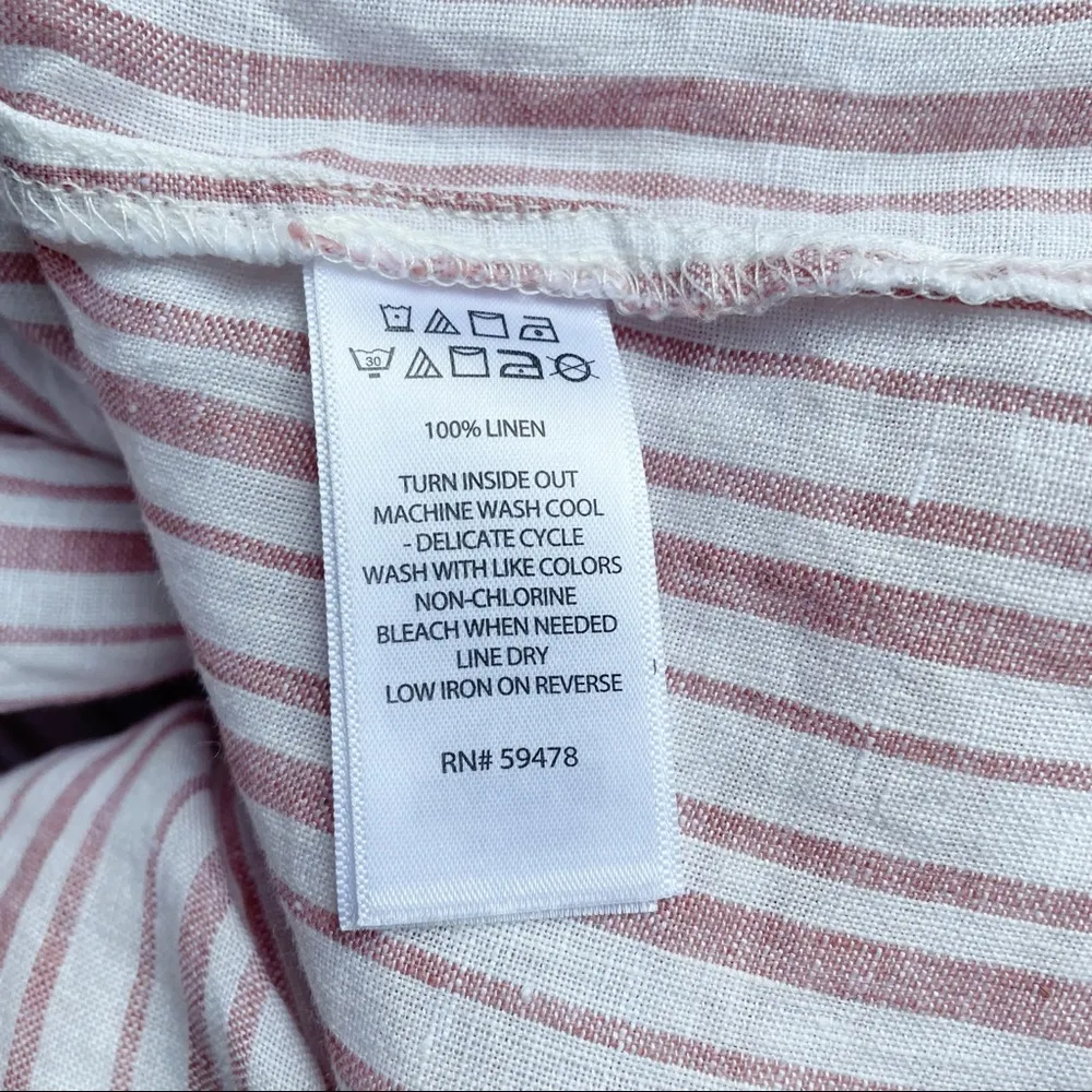 Rachel Zoe 100% Linen Sleeveless Tunic, Red & White Stripes, Women’s Size Large - Image 5