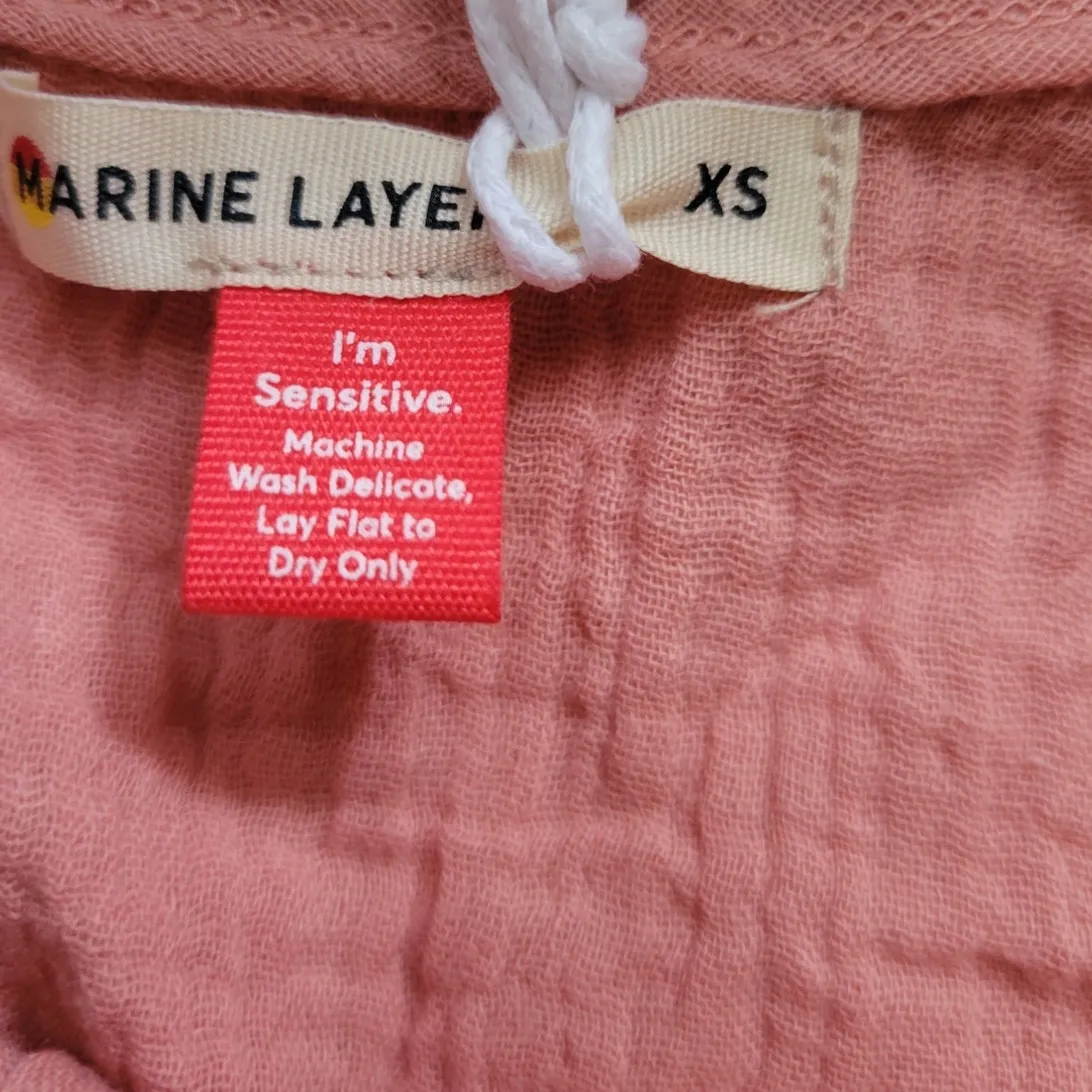 NWT Marine Layer Jude Flutter Sleeve Tank Top‎ Rosette 100% Cotton Gauzy - XS - Image 4