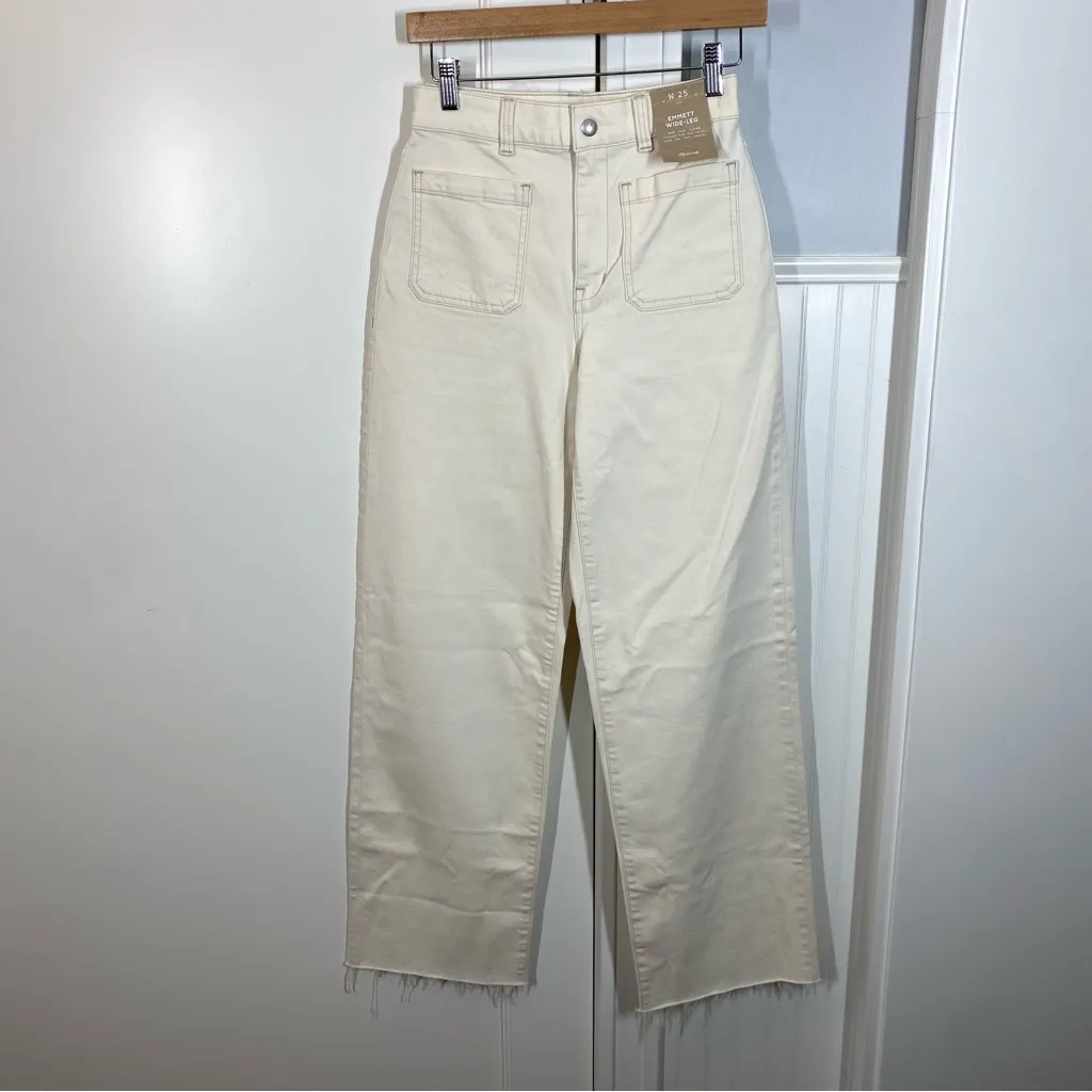 Madewell The Emmett Wide-Leg Full Length Jean Patch Pocket Edition vintage white - Image 2