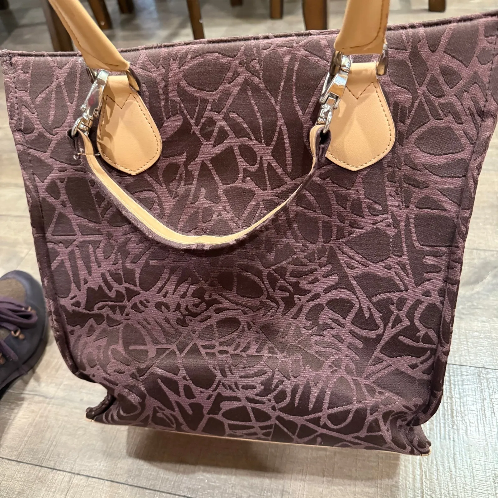 Diane Von‎ Furstenberg DVF Tote Bag Abstract Print Satchel Designer Purse Travel - Image 2