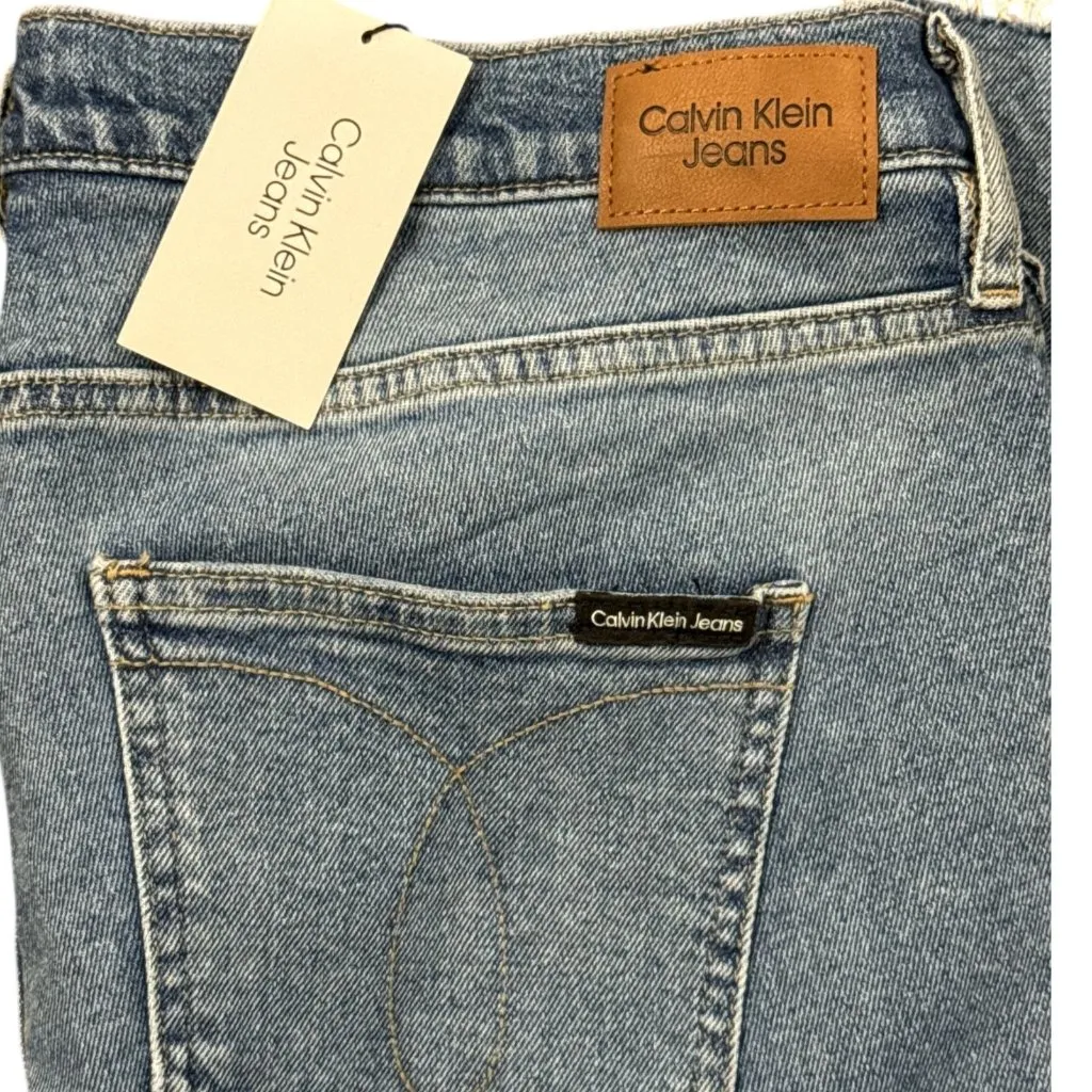 NEW Calvin Klein Womens High-Rise Frayed Hem Skinny Jeans Sz 31 Light Wash Denim - Image 4