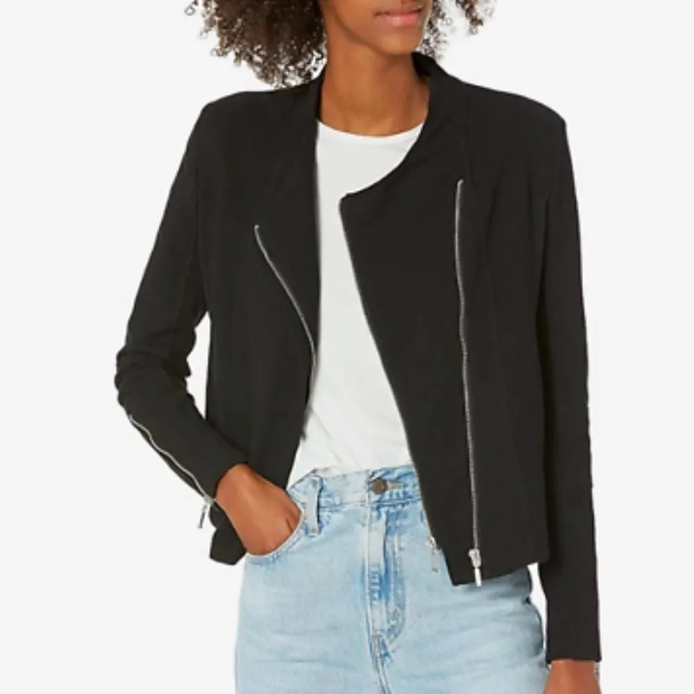 BLANK NYC Mesh Crop Motor City Moto Jacket in Black‎ Size Small - Image 10