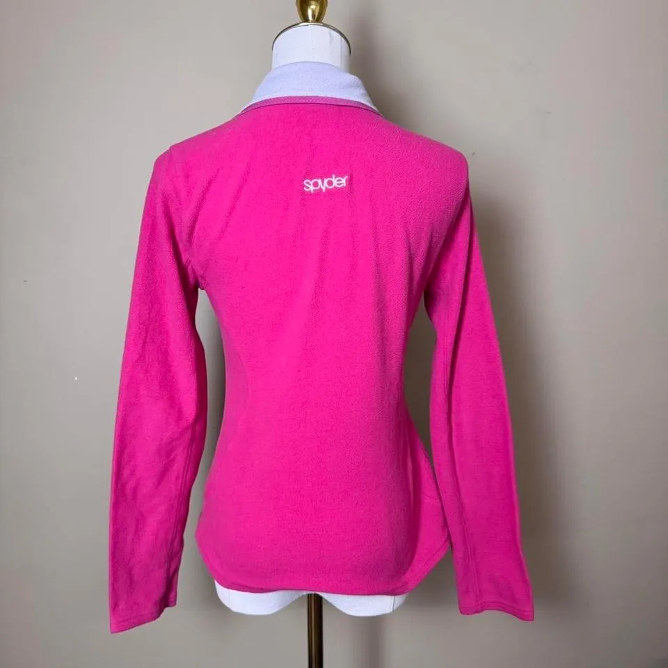 Spyder Full Fleece Jacket Size Small Hot Pink Fuchsia Vintage Sporty Athletic - Image 4