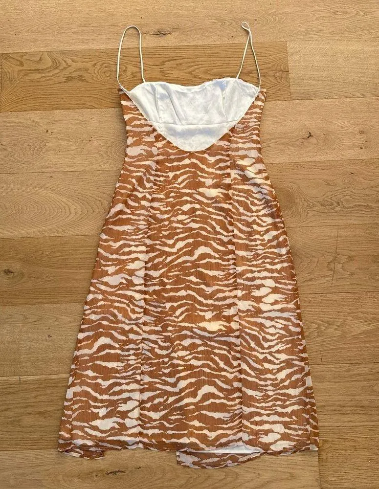 Camila Coelho - Bailee Zebra Print Midi Dress in Orange & Cream - Image 4