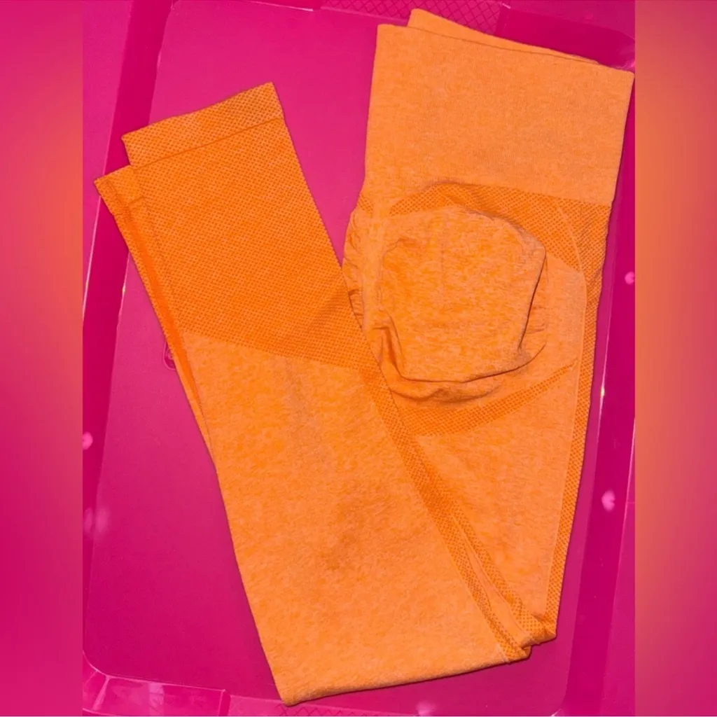 Booty Shaping Leggings Set - Purple, Orange, and Light Blue - Image 8