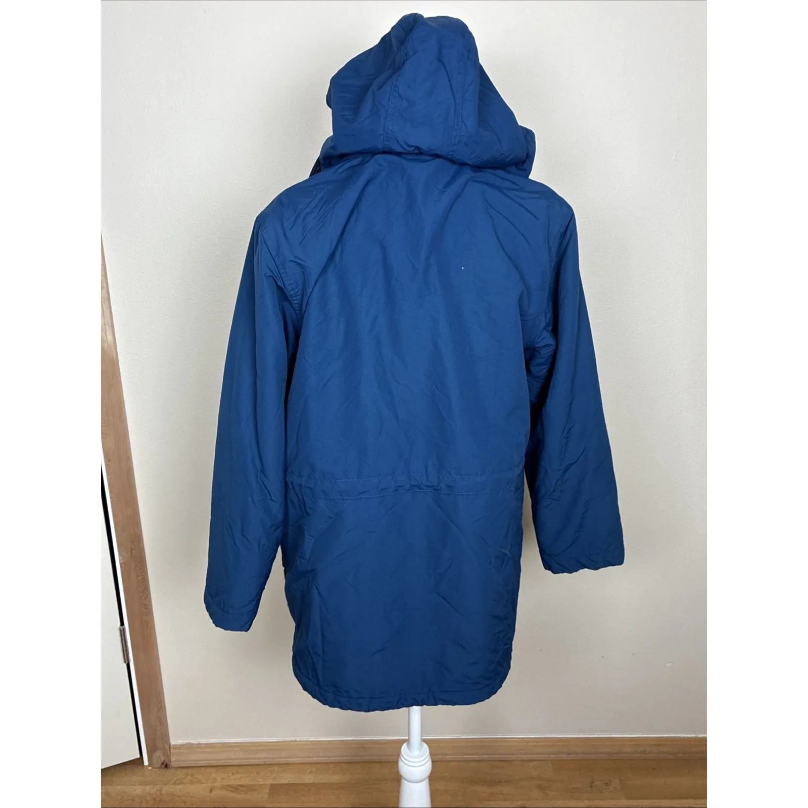 Lands End Jacket Parka Blue Polartec Aircore 200 Parka Hooded‎ Womens Small - Image 4