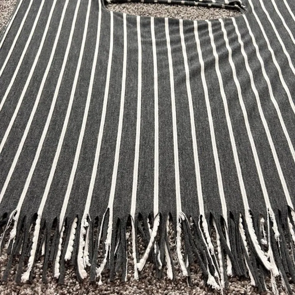 Women's One Size Fringe Striped  Waterfall Cardigan - Reversible - Image 9