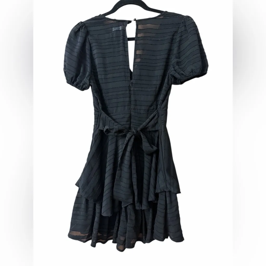 Francescas Blue Rain black textured striped romper - Image 3