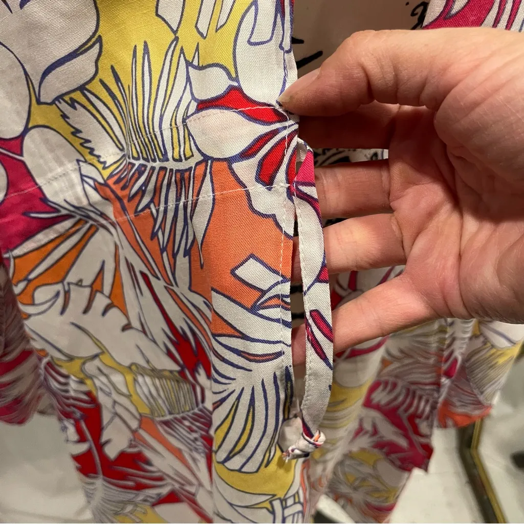 Lands end tropical tie waist kimono wrap summer coverup pool beach bbq swim NWT Orange Size undefined - Image 7