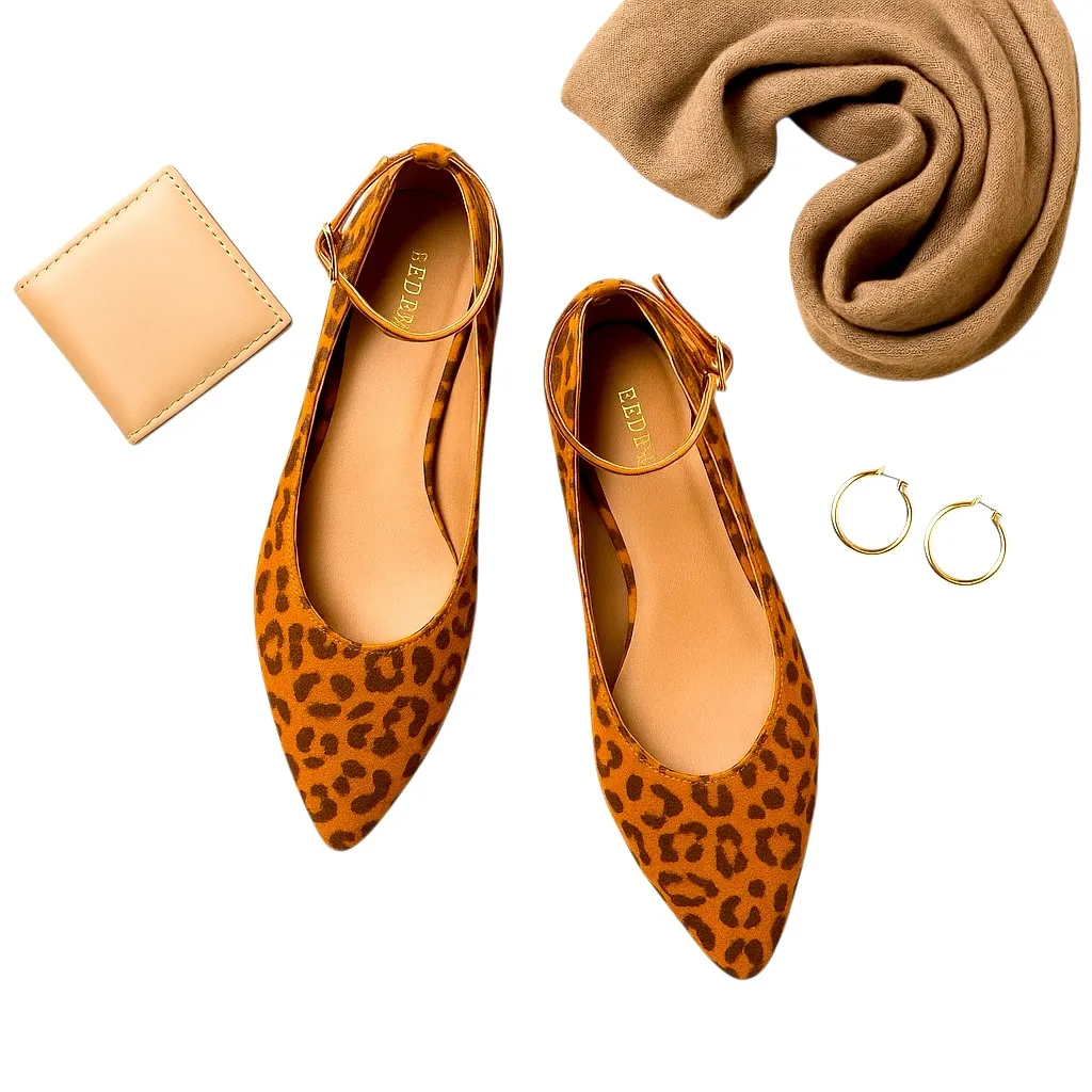 Reden Leopard Print Ankle Strap Ballet Flats Women’s Size 39 / US 8.5 - Image 2