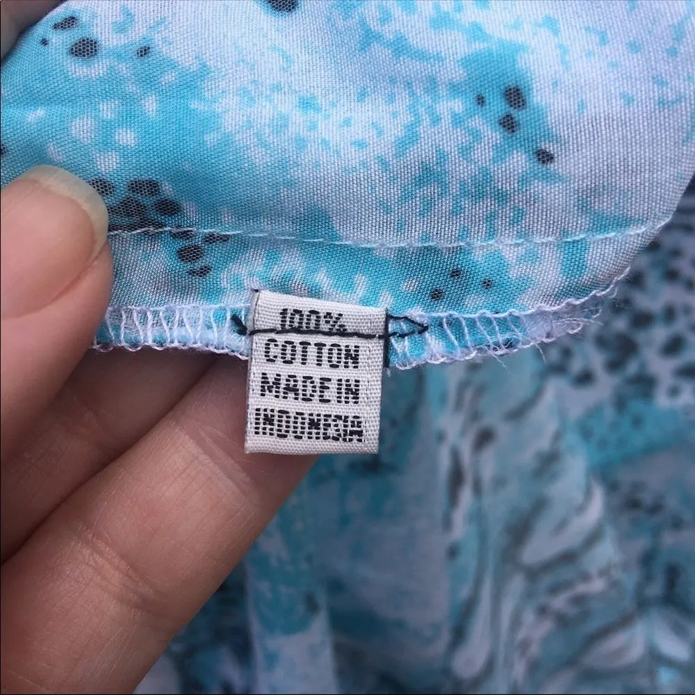 Le Lomes Animal Print tunic/cover up Blue Size M - Image 8