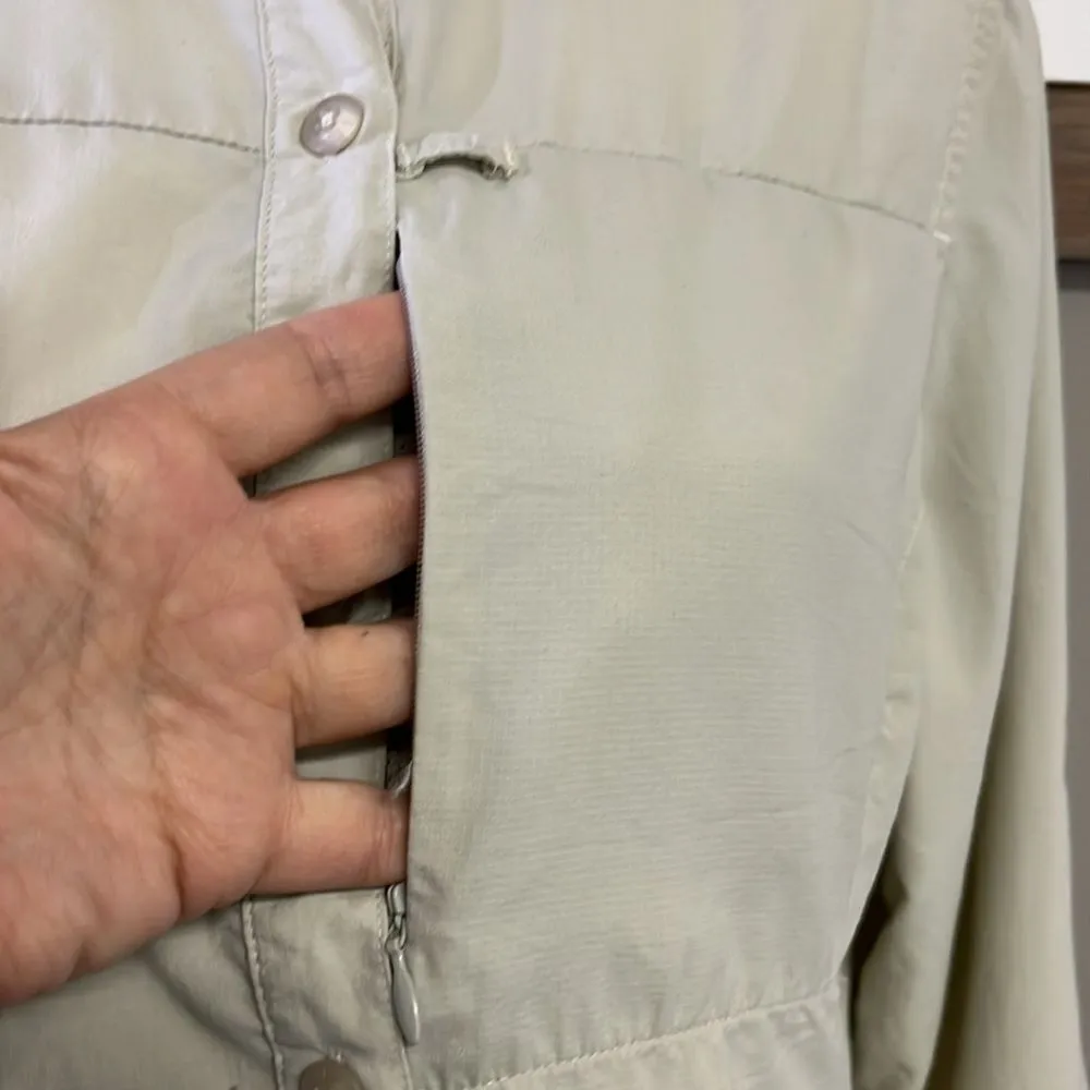 REI Women’s Beige Outdoor Hiking Button Up Collar Shirt w/ Venting Panels - Image 6