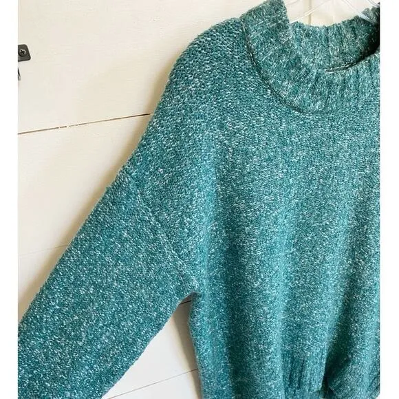 Old Navy Oversized Crewneck Sweater Teal Blue Marl  - M Excellent - Image 9