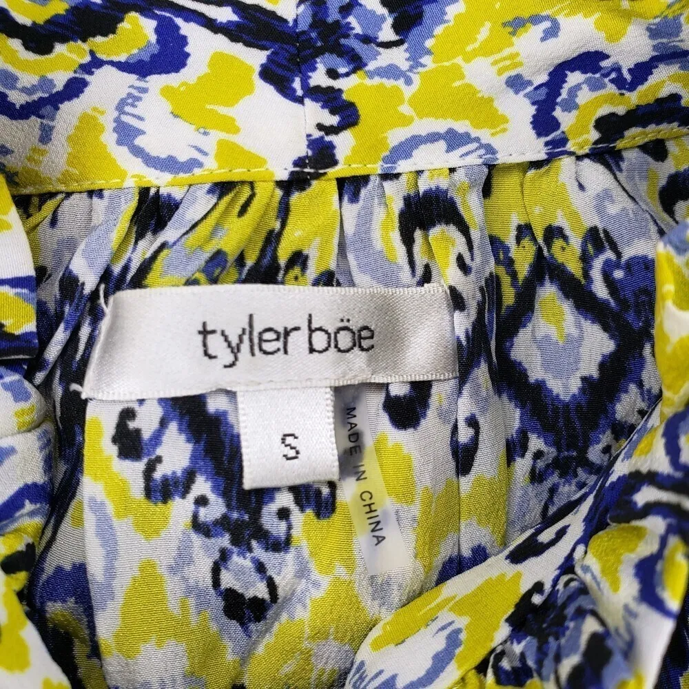 Tyler Boe Scarlett Silk Medallion Maxi Dress Multi Colored Print Small - Image 9