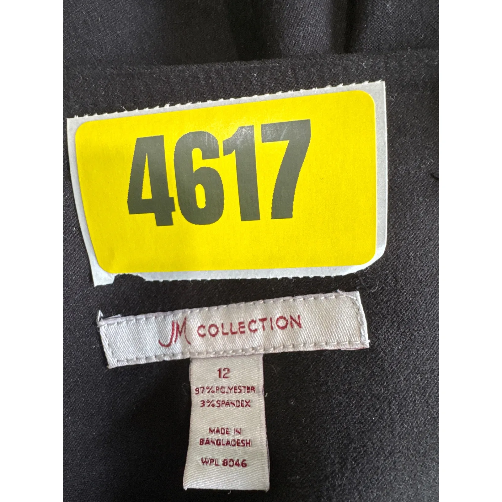 JM Collection Womens Black Zip Front Collarless Jacket Blazer Size 12 - Image 10