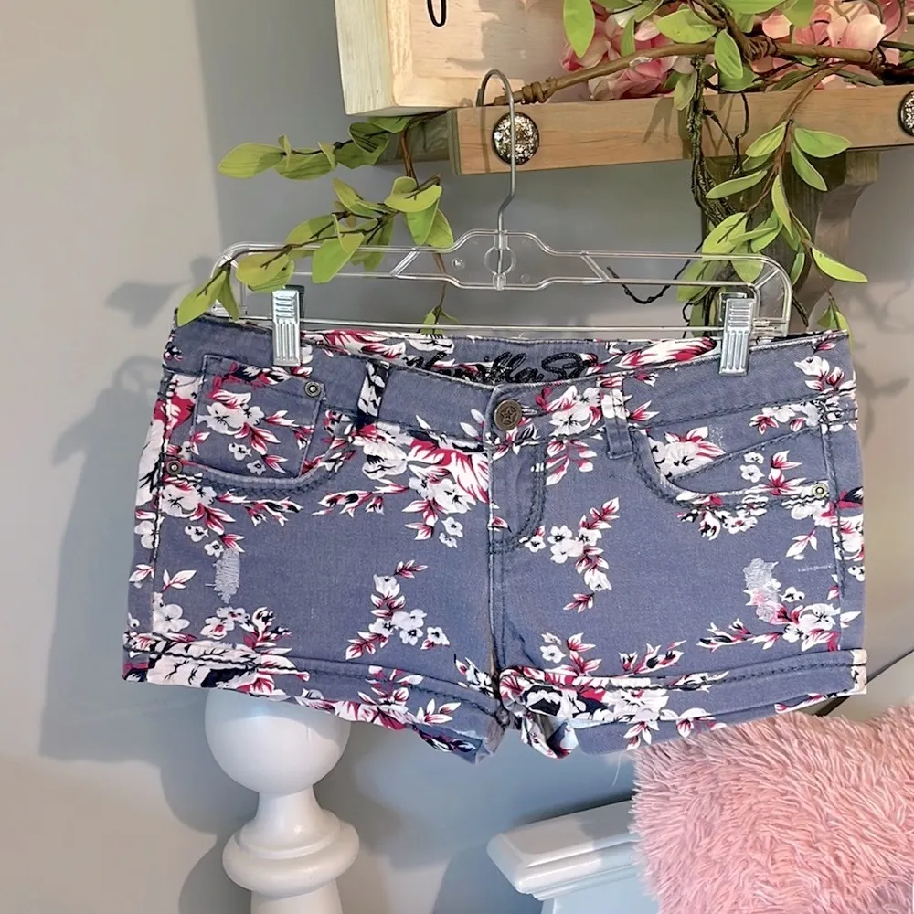 Denim Jean Shorts Vanilla Star Womens 9 Floral Stretchy - Image 5
