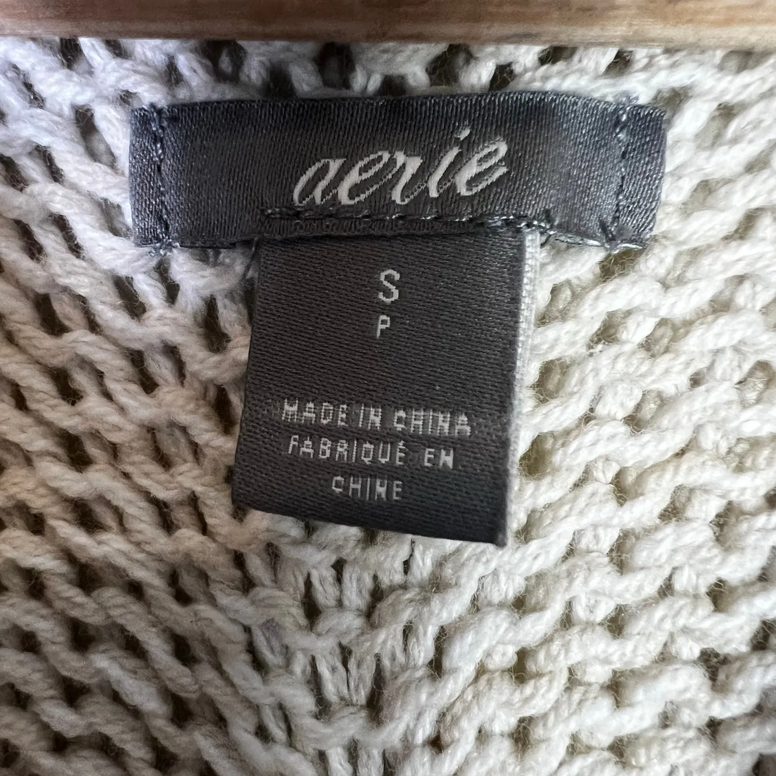 Aerie Sweater Womens S Cream Longline Raglan Sleeve Pullover Knit Cozy Neutral - Image 4