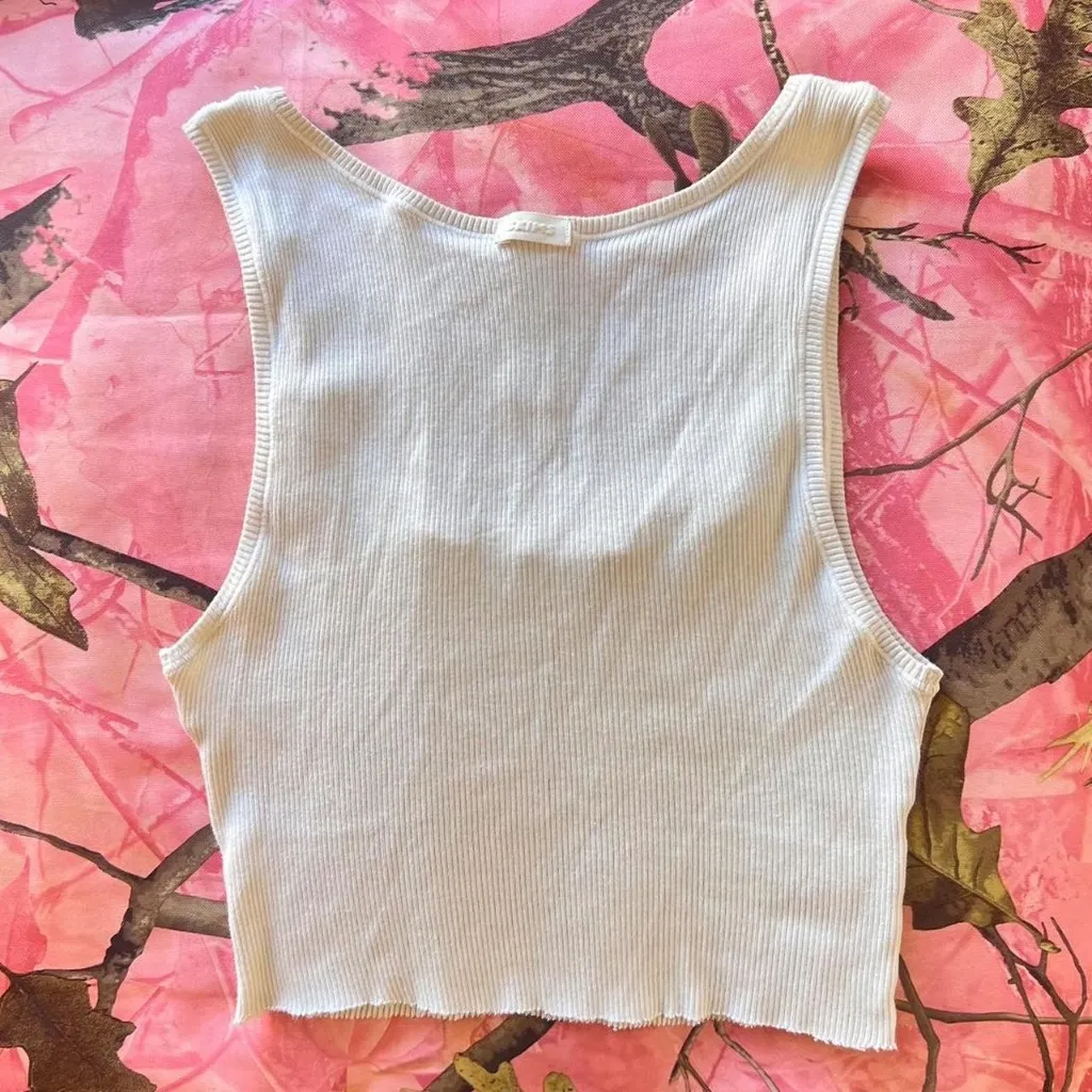 cotton rib tank in bone - Image 3